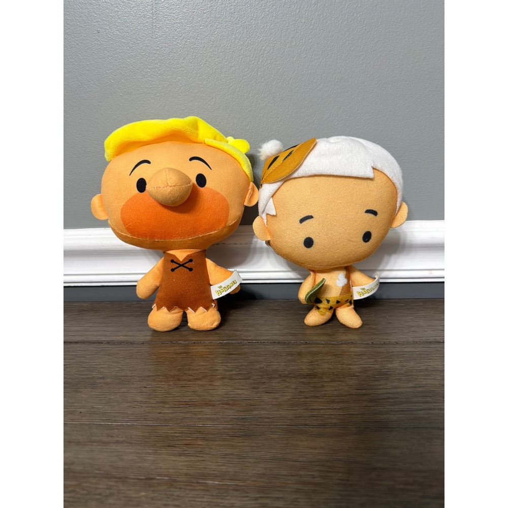 The Flintstones Barney Rubble Bamm-Bamm Chibi Plush Set Hanna-Barbera Bedrock
